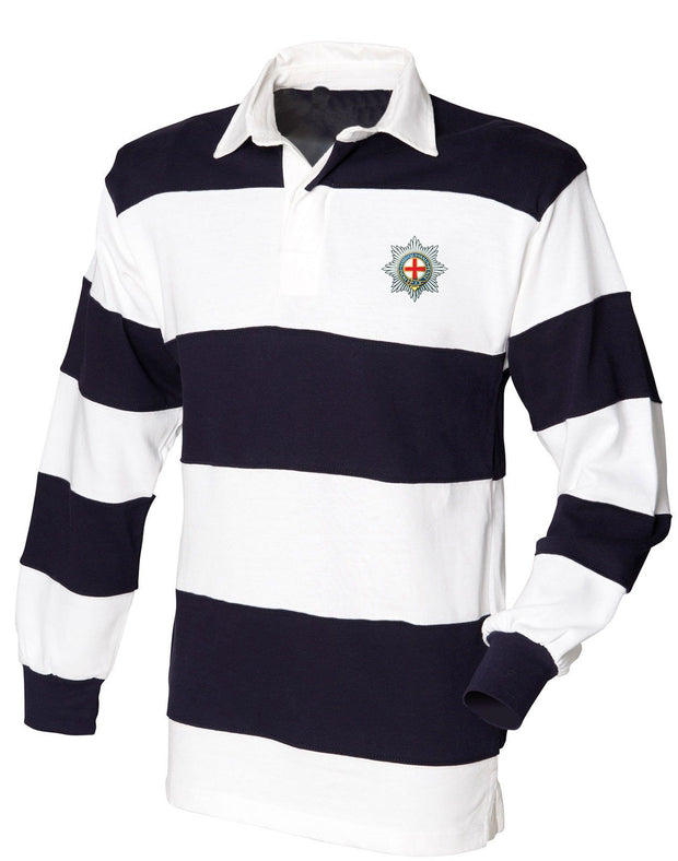 Coldstream Guards Rugby Shirt Clothing - Rugby Shirt The Regimental Shop 36" (S) White-Navy  Stripes 