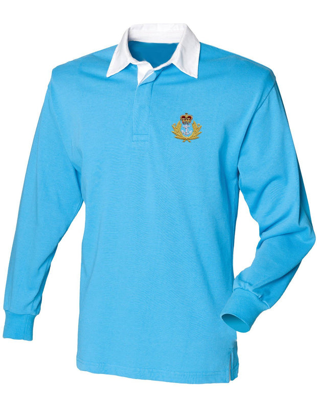 Royal Navy Rugby Shirt (Cap Badge) Clothing - Rugby Shirt The Regimental Shop 36" (S) Surf Blue 