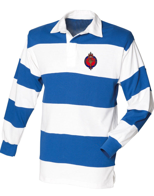 Welsh Guards Rugby Shirt Clothing - Rugby Shirt The Regimental Shop 36" (S) White-Royal Blue Stripes 