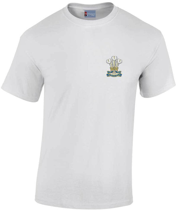 Royal Welsh Cotton Regimental T-shirt Clothing - T-shirt The Regimental Shop Small: 34/36" White 
